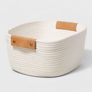 Target Brightroom White Rope Basket with Brown Accent